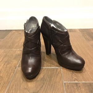 Calvin Klein Brown Leather Booties